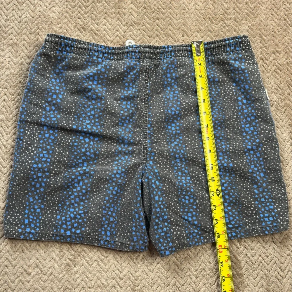 Vintage Hampton‎ Beach H4 Steps Mens Swim Trunks Blue Grey Pattern Size M